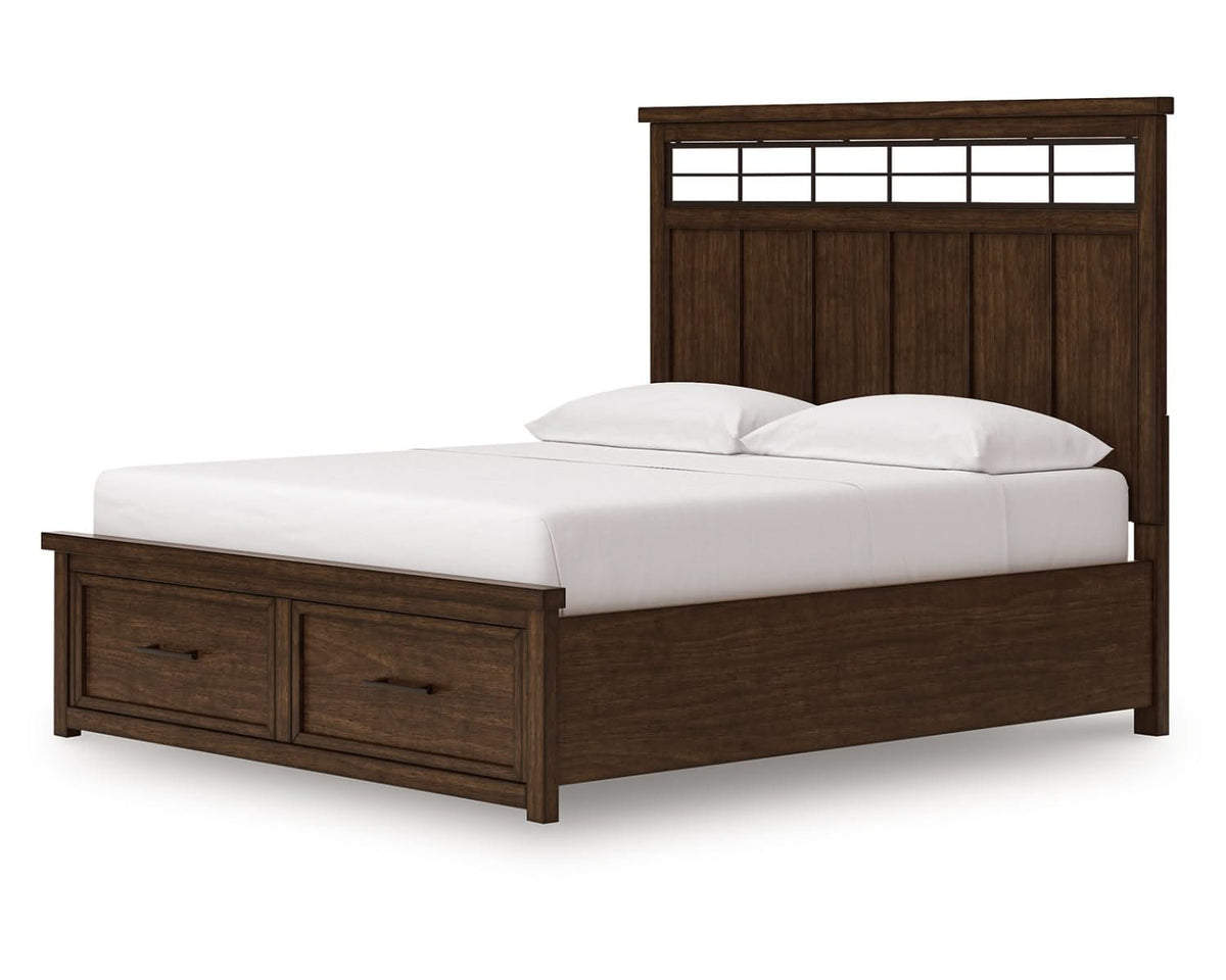 Cama California King Taffenbrook con almacenamiento y paneles