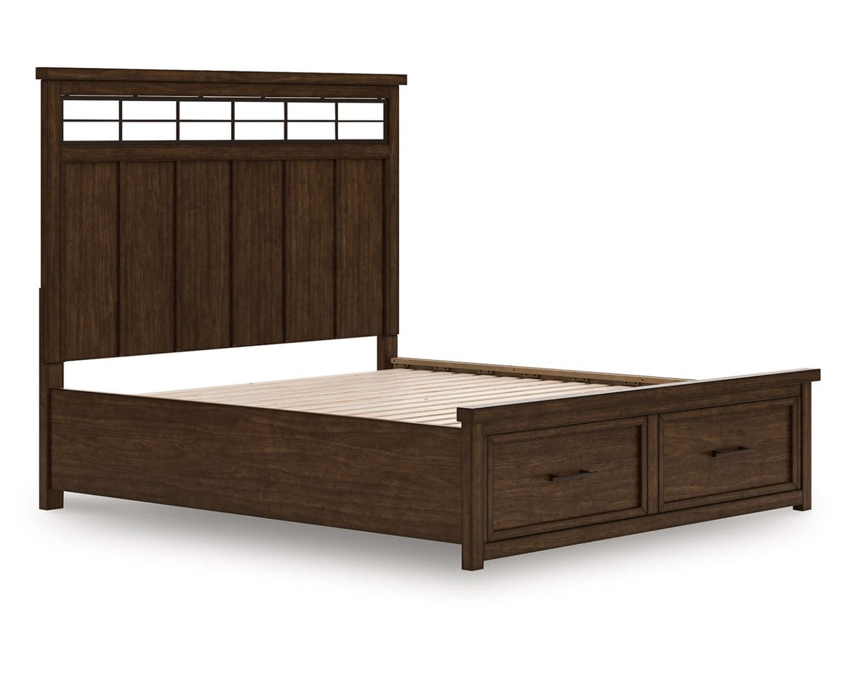 Cama California King Taffenbrook con almacenamiento y paneles