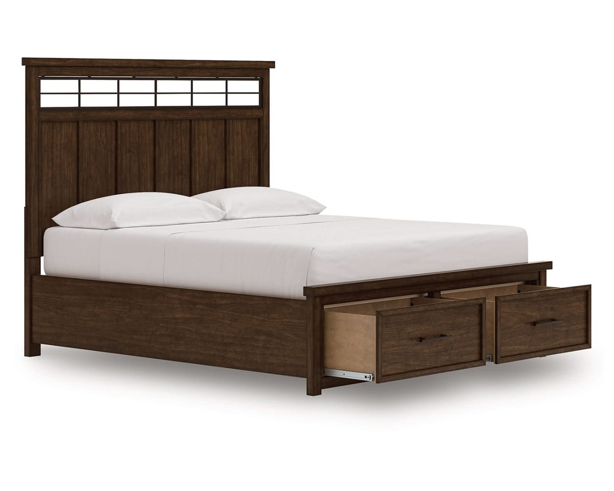 Cama California King Taffenbrook con almacenamiento y paneles