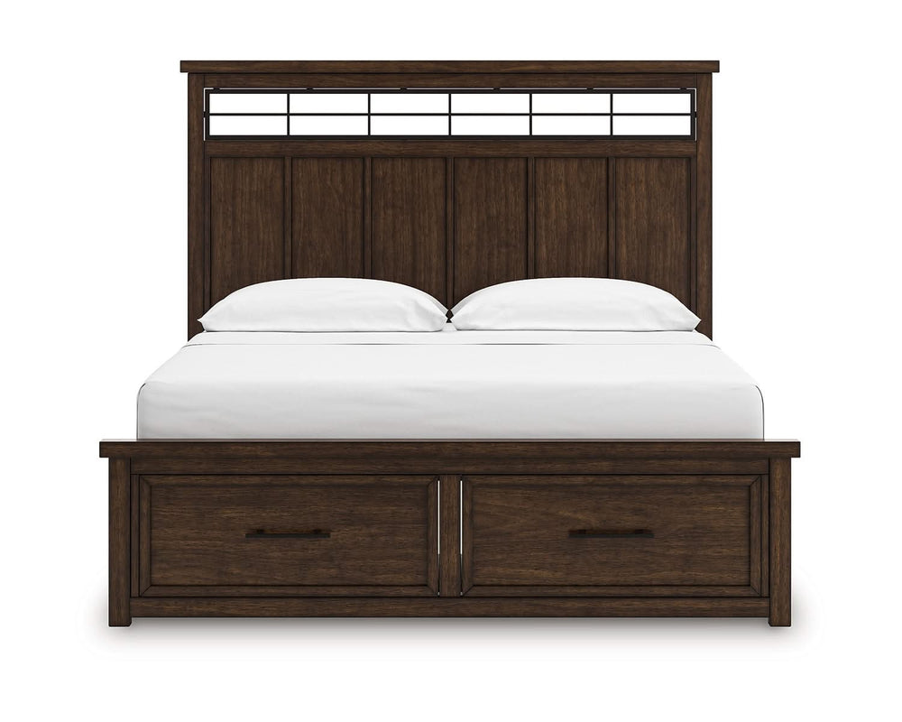 Cama California King Taffenbrook con almacenamiento y paneles
