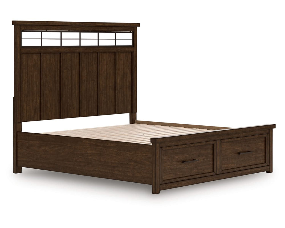 Cama Taffenbrook King con almacenamiento y paneles