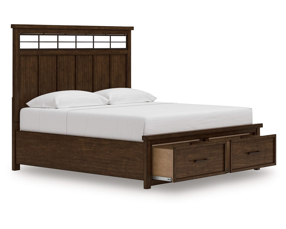 Cama Taffenbrook King con almacenamiento y paneles
