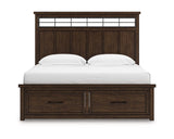 Cama Taffenbrook King con almacenamiento y paneles