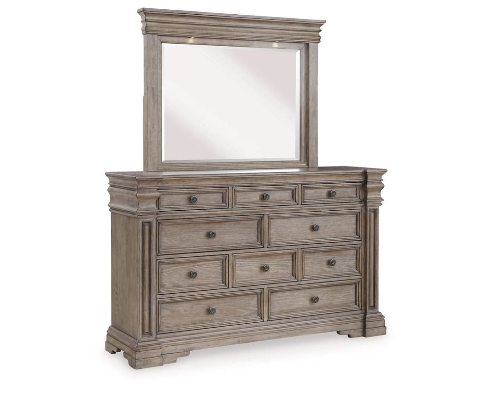 Blairhurst California King Panel Bed, Dresser and Mirror