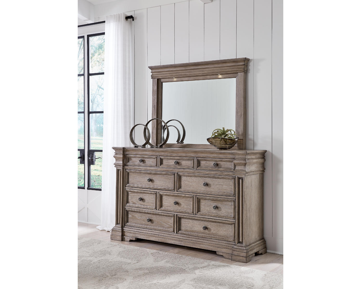 Blairhurst California King Panel Bed, Dresser and Mirror