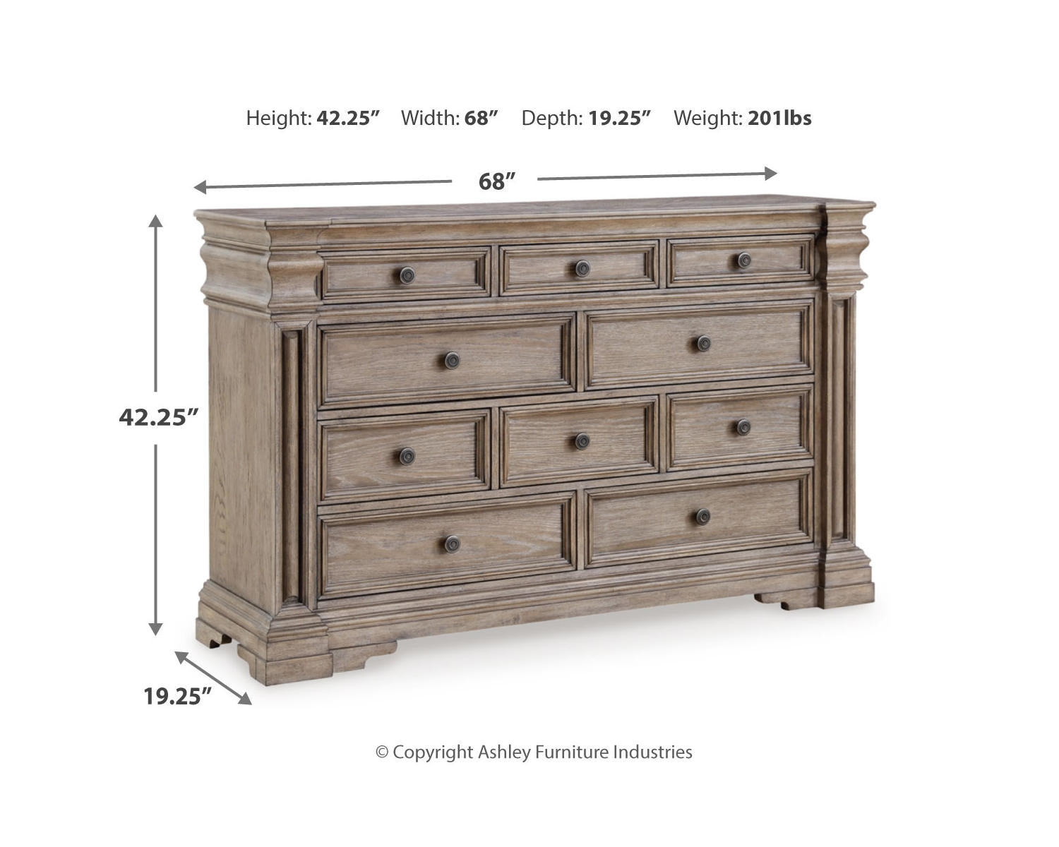 Blairhurst King Panel Bed, Dresser, Chest and 2  Nightstands