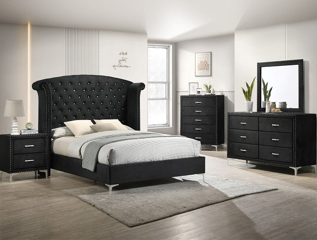 SETB9265 LUCINDA KING BEDROOM GROUP BLACK