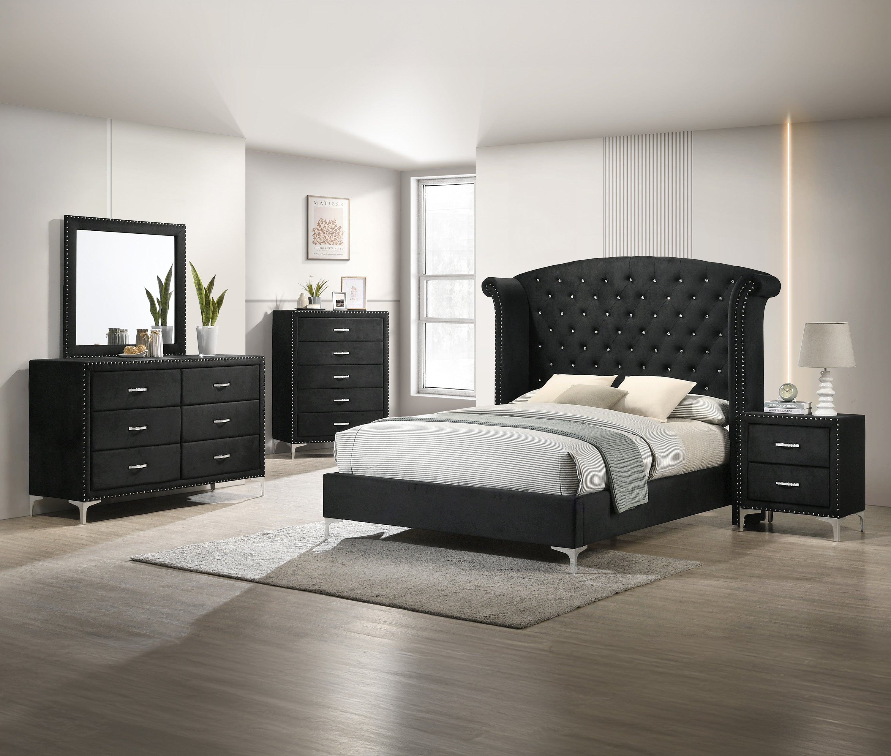 LUCINDA QUEEN HEADBORAD -BLACK