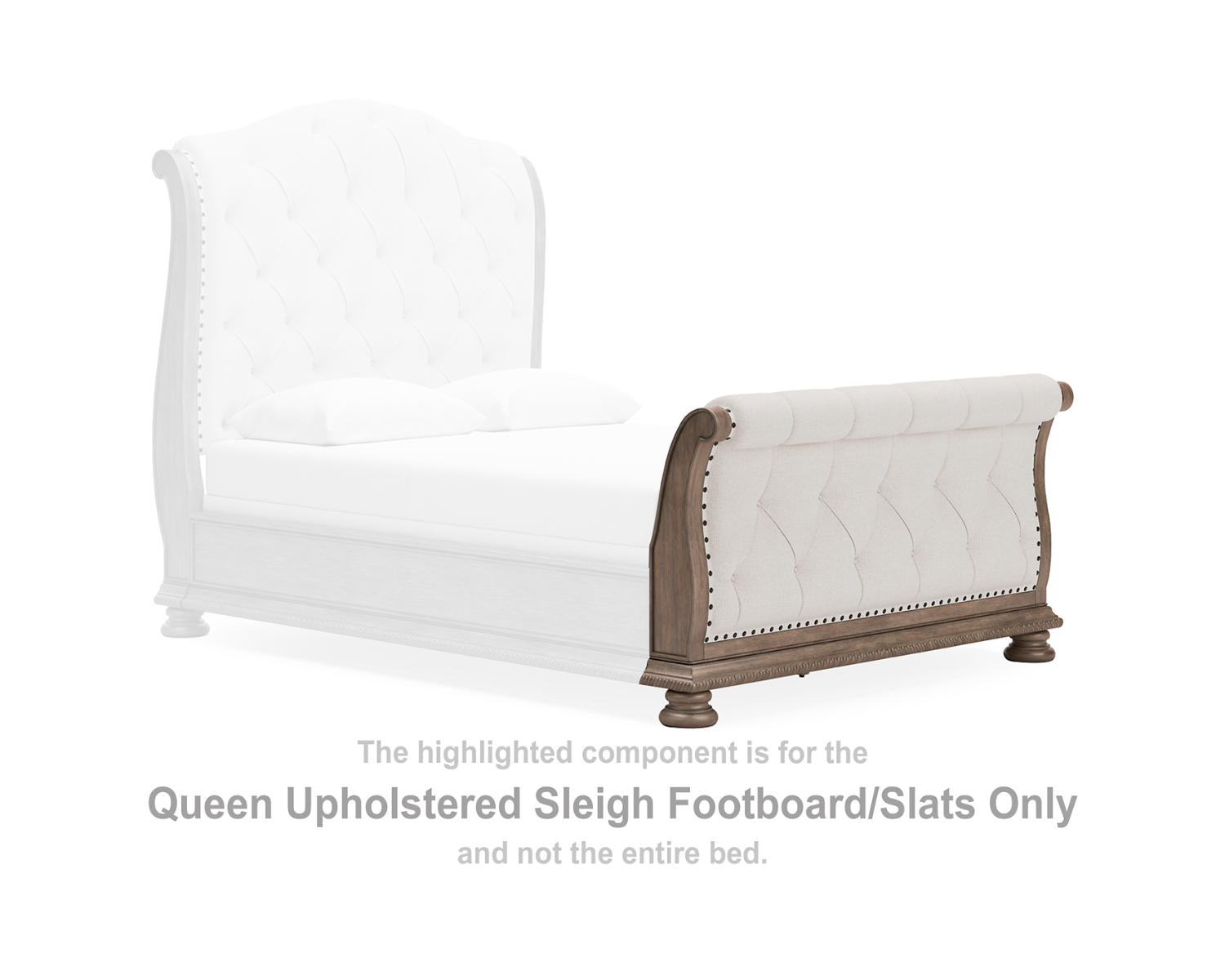 Ardenfield Queen Upholstered Sleigh Footboard/Slats