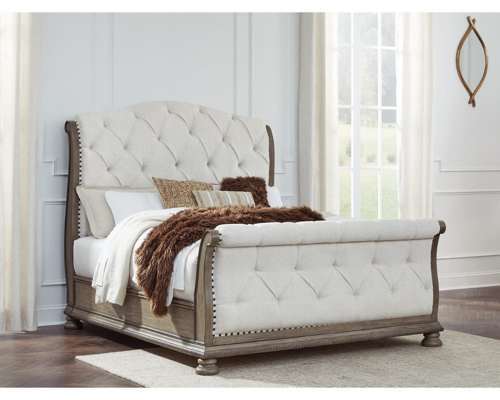 Cama de trineo tapizada Queen Ardenfield
