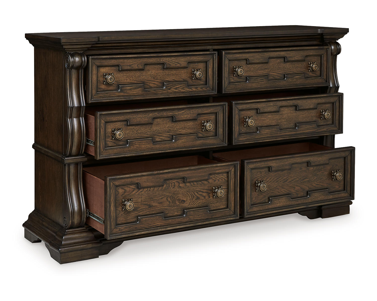Maylee Queen Upholstered Bed, Dresser, Chest and Nightstand