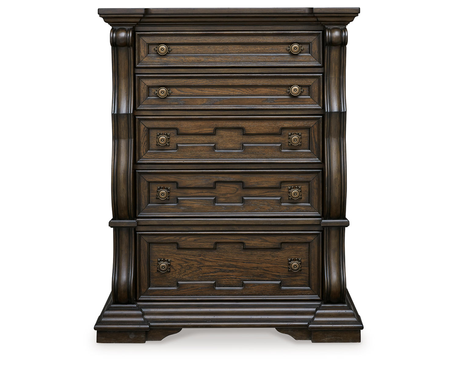 Maylee Queen Upholstered Bed, Dresser, Chest and Nightstand
