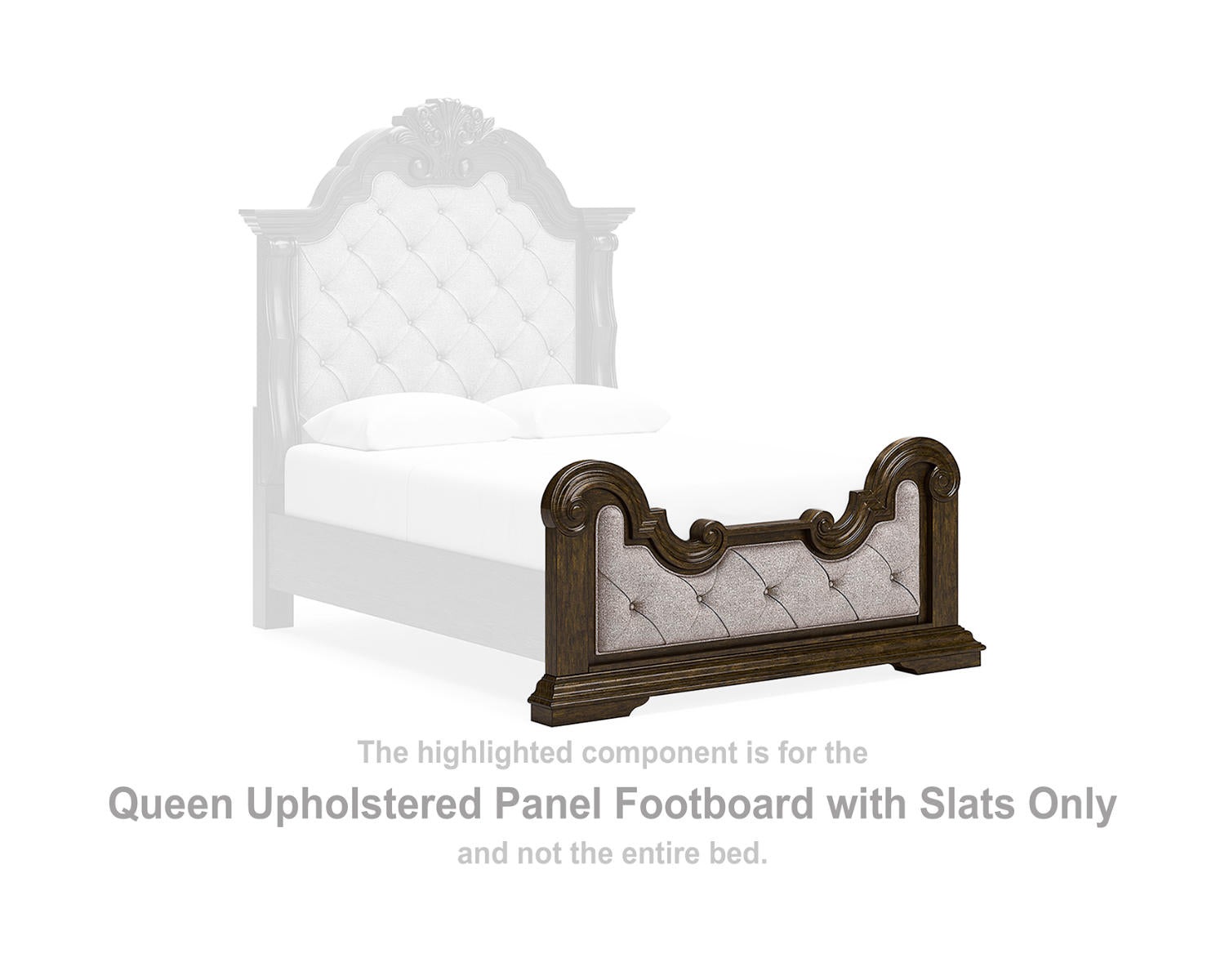 Maylee Queen Upholstered Panel Footboard with Slats