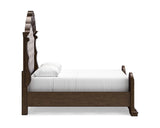 Maylee Queen Upholstered Panel Bed, Dresser, Mirror and Nightstand