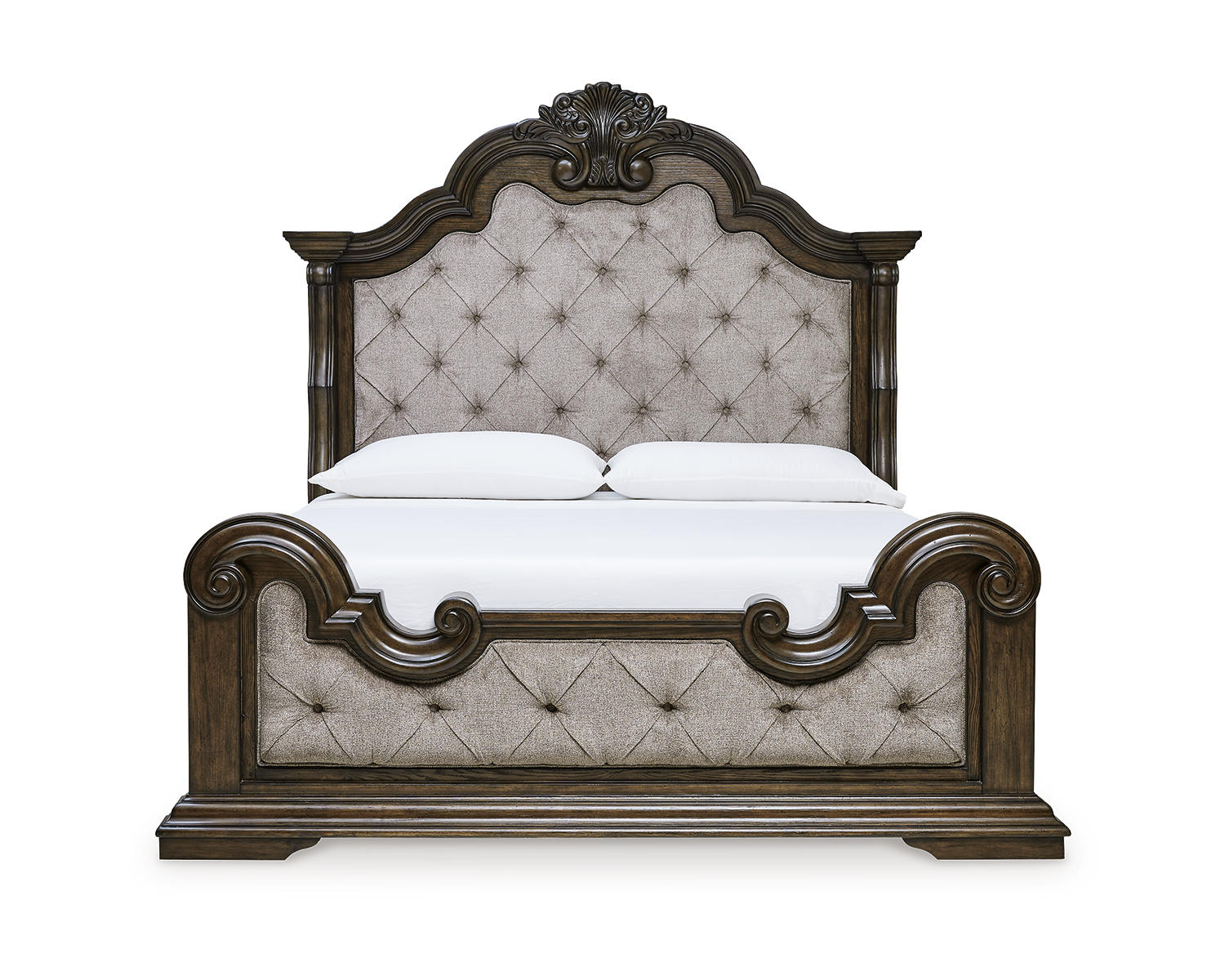 Maylee King Upholstered Bed, Dresser and Mirror
