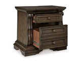 Maylee Queen Upholstered Panel Bed, Dresser, Mirror and Nightstand