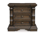 Maylee Queen Upholstered Panel Bed, Dresser, Mirror and Nightstand