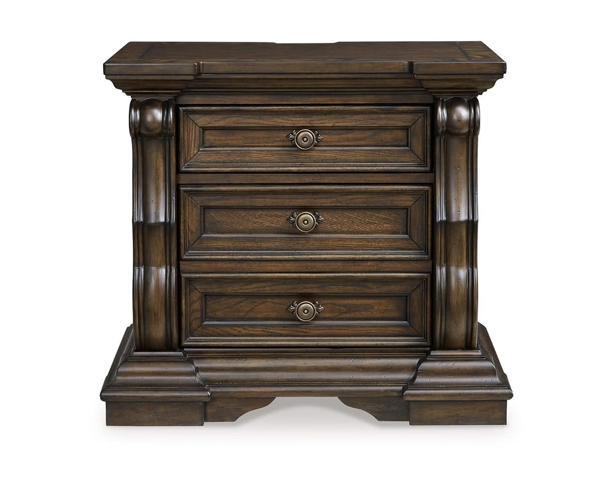 Maylee King Upholstered Bed, Dresser, Mirror and 2 Nightstands
