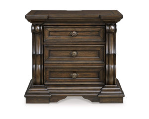 Maylee King Upholstered Bed, Dresser, Mirror and 2 Nightstands