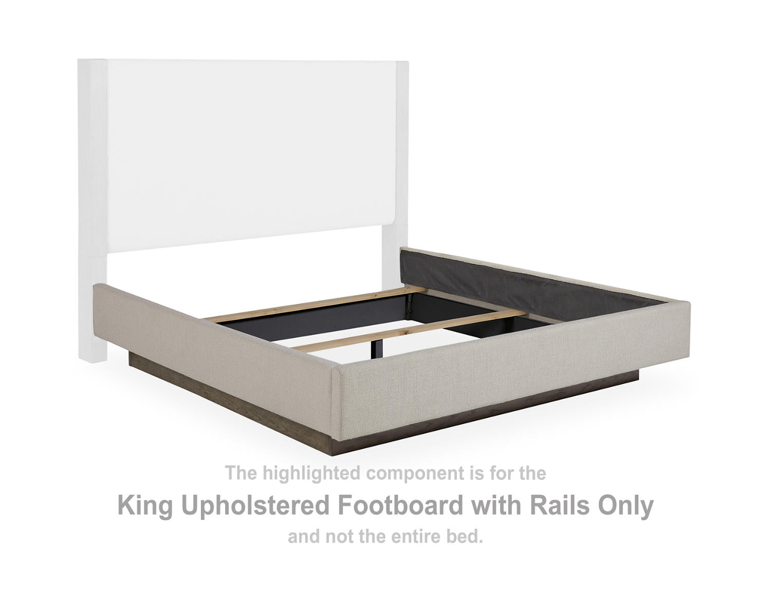 Anibecca King Upholstered Footboard with Rails