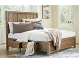 Cama California King con paneles y espacio de almacenamiento Cabalynn