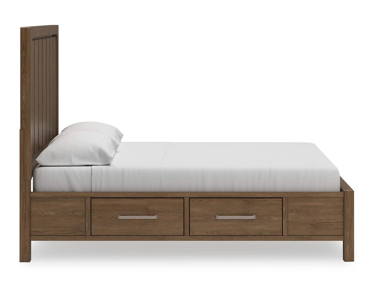 Cama California King con paneles y espacio de almacenamiento Cabalynn