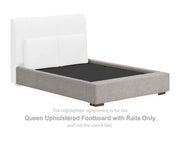 Cabalynn Queen Upholstered Footboard with Rails