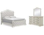 Arlendyne King Upholstered Bed, Dresser and Mirror