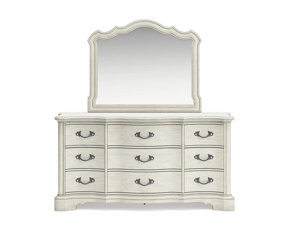 Arlendyne King Upholstered Bed, Dresser and Mirror