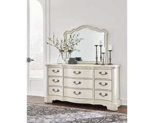 Arlendyne Queen Upholstered Bed, Dresser and Mirror