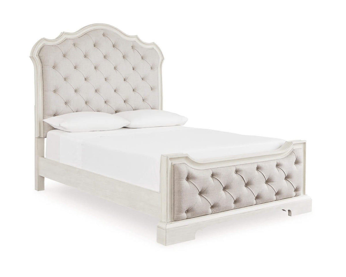 Arlendyne Queen Upholstered Bed, Dresser and Mirror