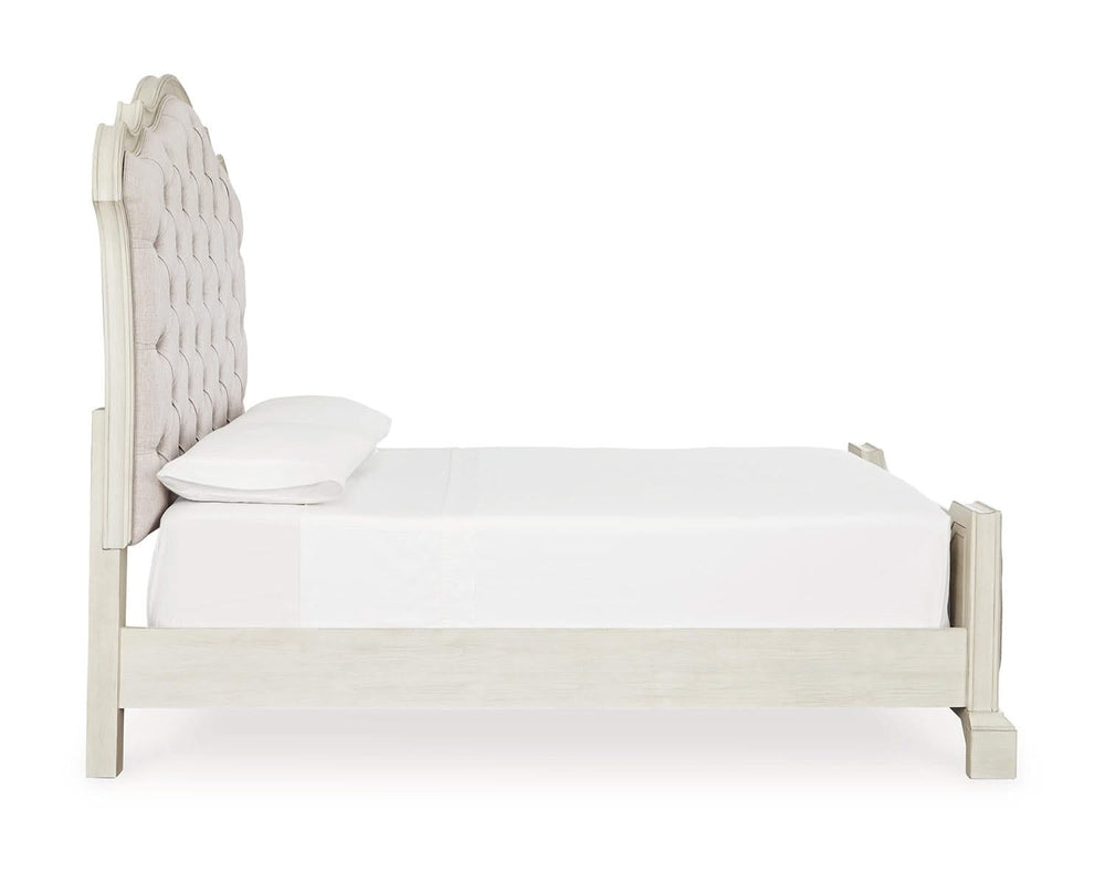 Arlendyne Queen Upholstered Bed, Dresser and Mirror