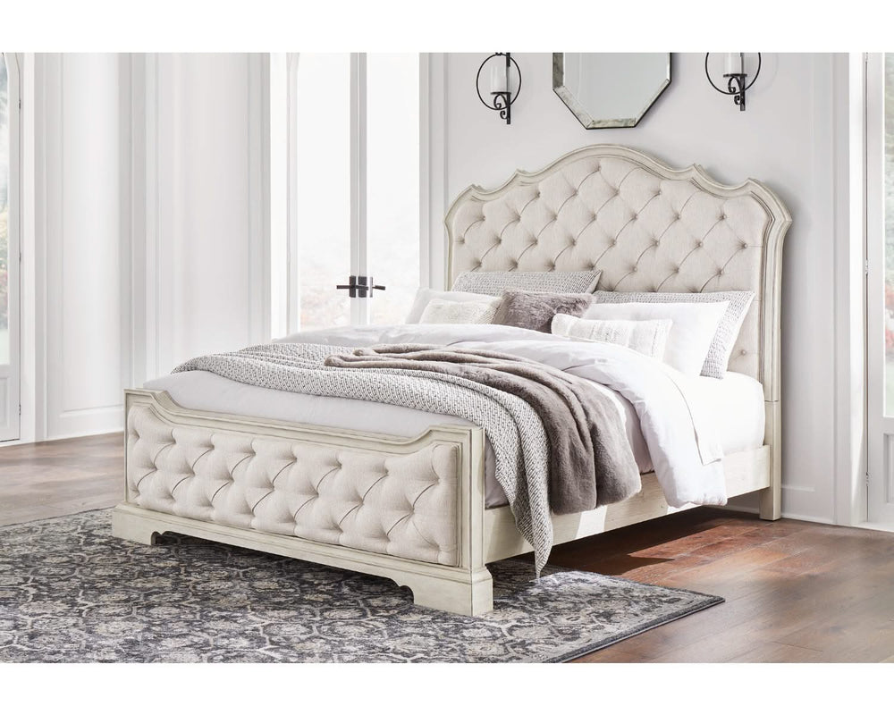 Arlendyne King Upholstered Bed, Dresser and Mirror
