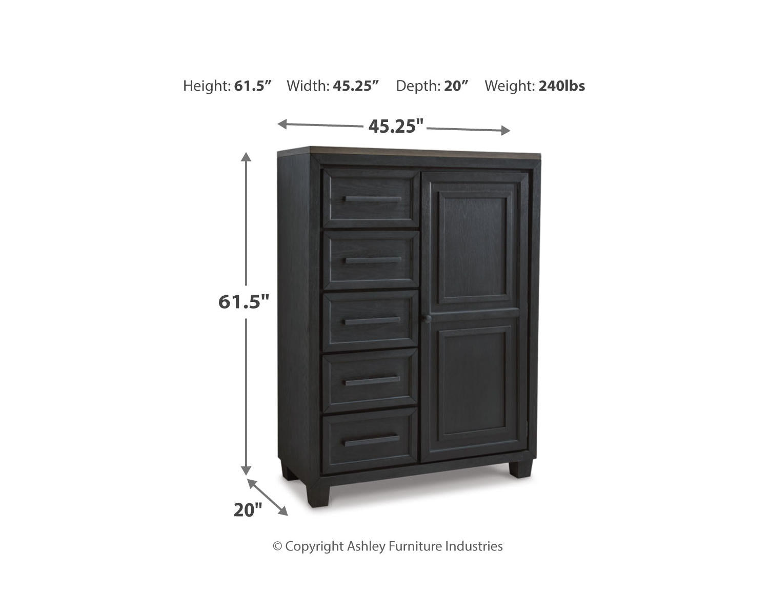 Foyland Cal King Panel Storage Bed, Dresser, Mirror, Chest and Nightstand