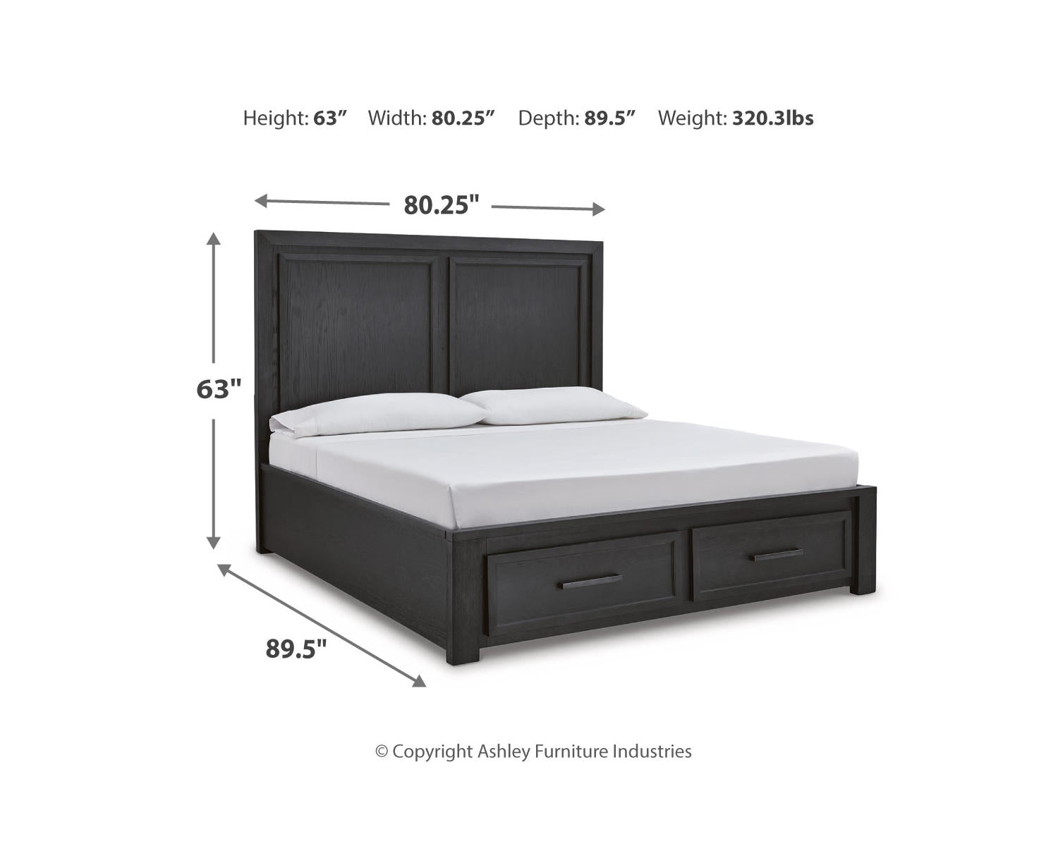 Foyland Cal King Panel Storage Bed, Dresser, Mirror, Chest and Nightstand