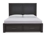 Foyland King Panel Storage Bed