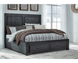 Foyland California King Panel Storage Bed