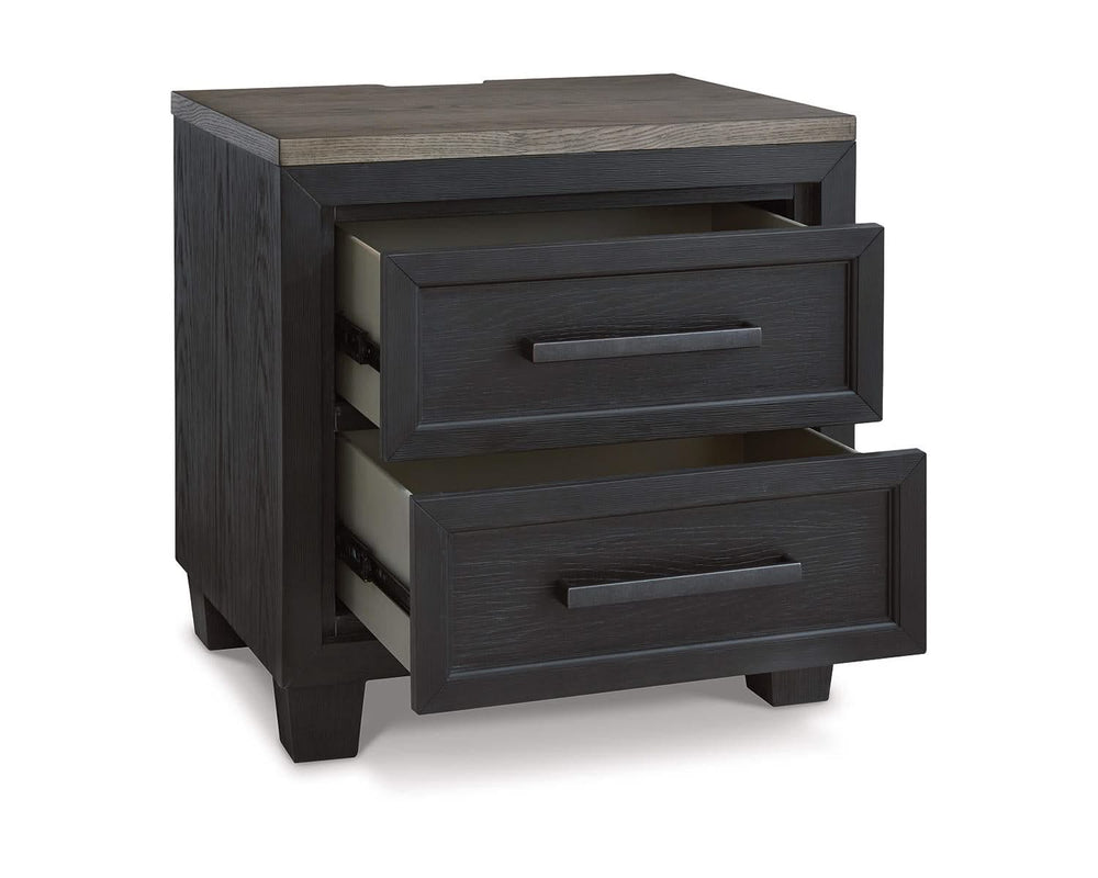 Foyland Cal King Panel Storage Bed, Dresser, Mirror, Chest and Nightstand