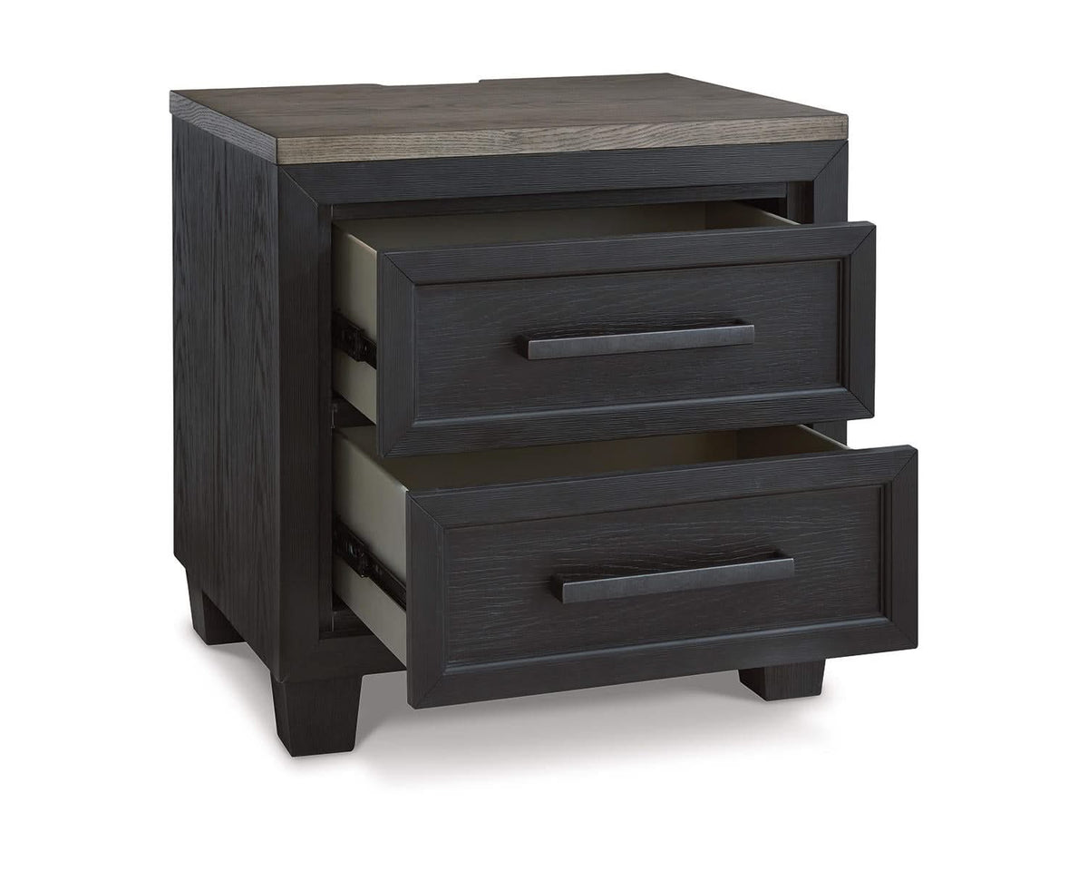 Foyland Cal King Panel Storage Bed, Dresser, Mirror, Chest and Nightstand