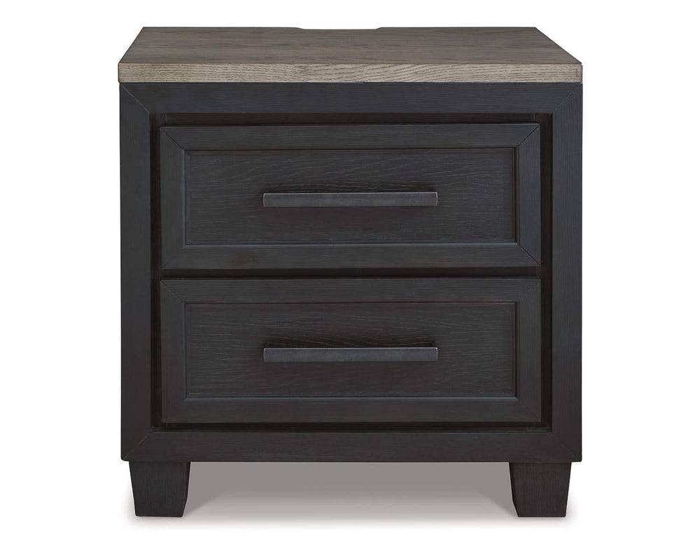 Foyland Cal King Panel Storage Bed, Dresser, Mirror, Chest and Nightstand