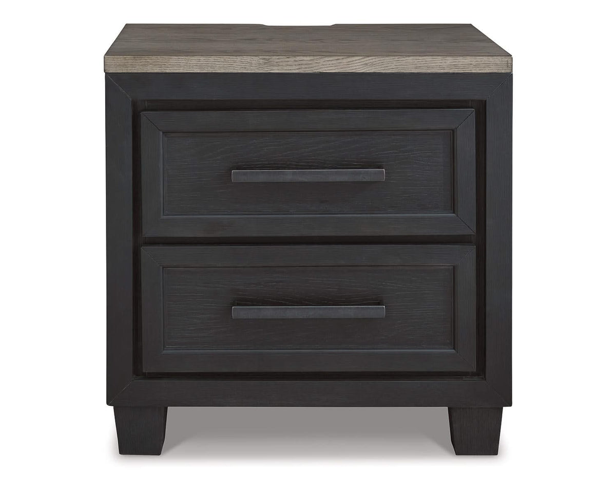 Foyland Cal King Panel Storage Bed, Dresser, Mirror, Chest and Nightstand