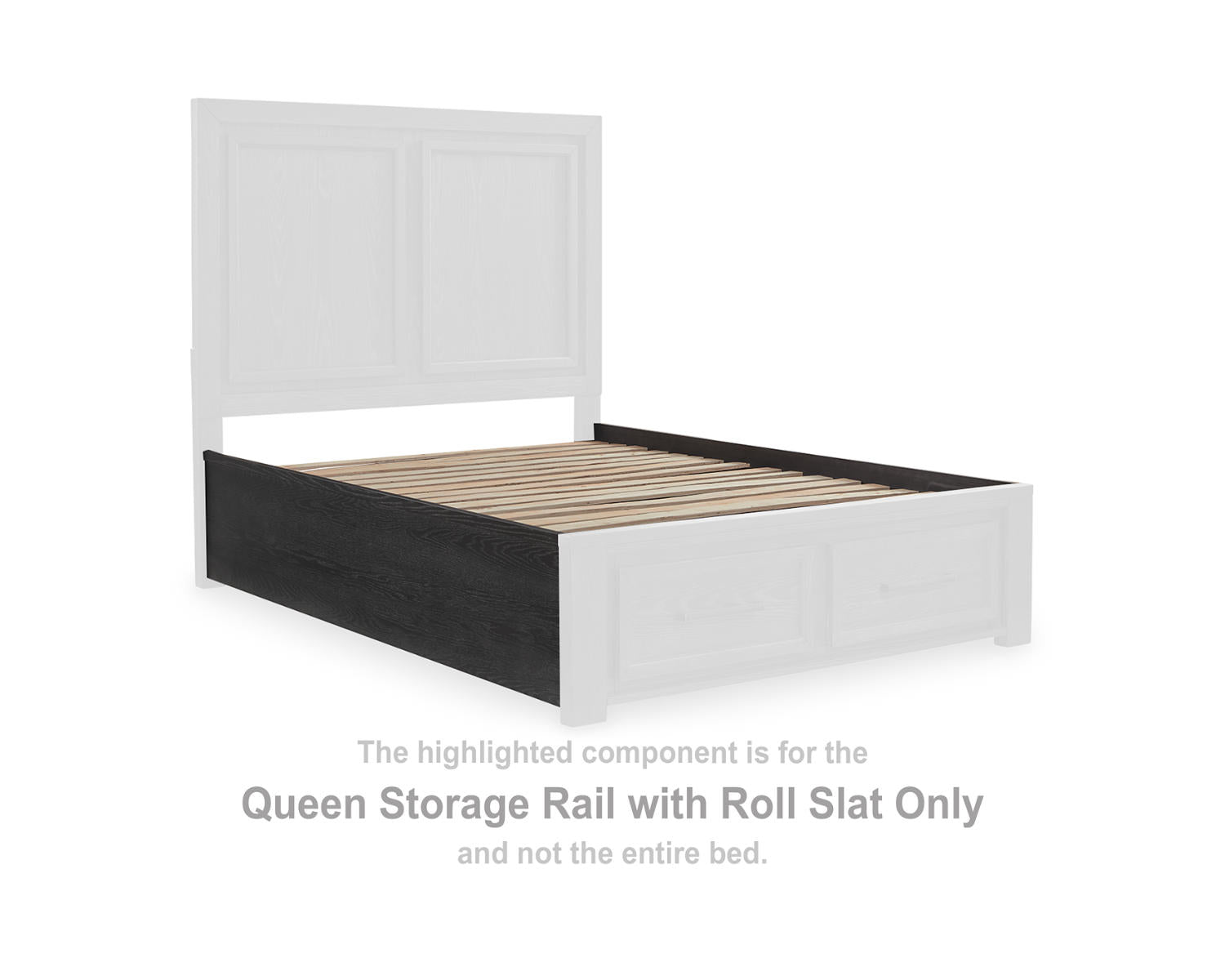 Foyland Queen Panel Rails with Roll Slats