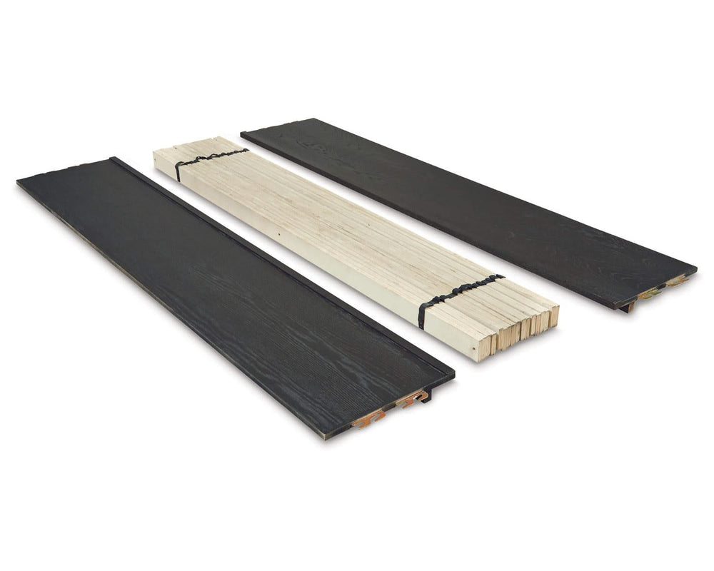 Cama King Foyland con almacenamiento, tocador y espejo