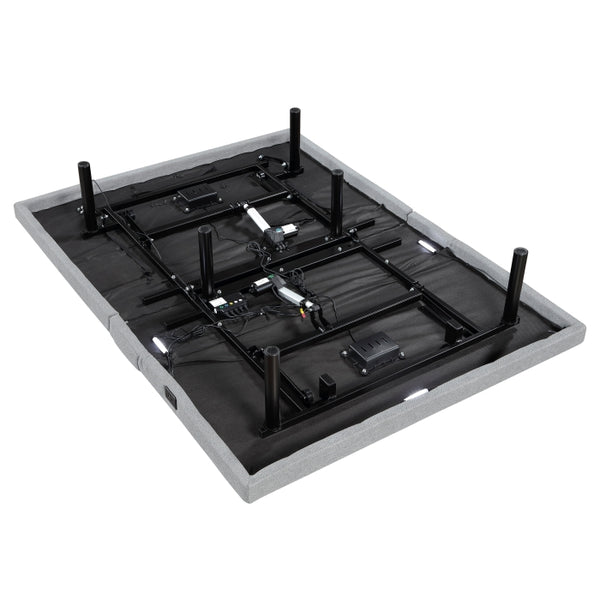 Flex Collection Queen Power Head and Foot Adjustable Bed Frame with Massage, Zero Gravity, Charging Ports and Nightlight