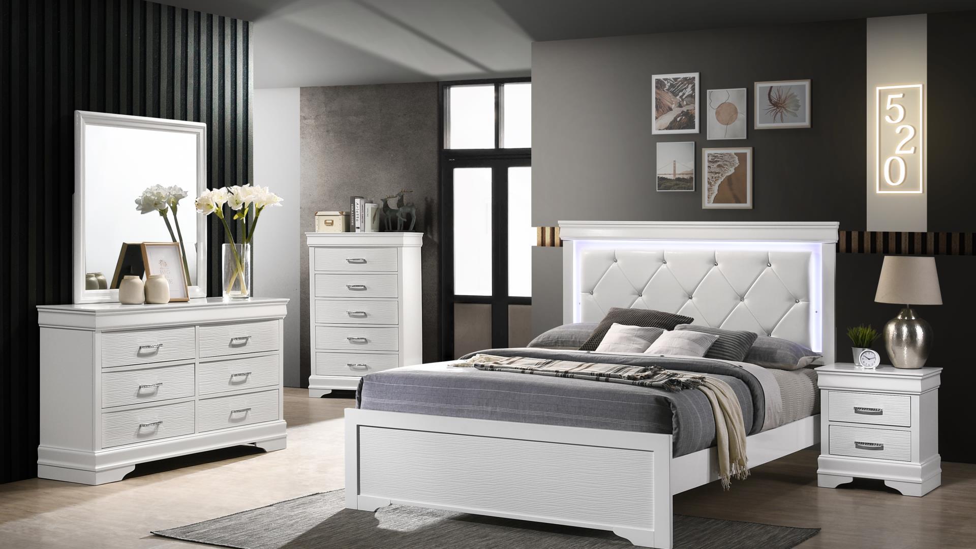 POMPEI METALLIC LED Bedroom 5PC Set