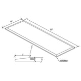 Tapa de vidrio templado transparente rectangular de 50 x 18 pulgadas y 6 mm