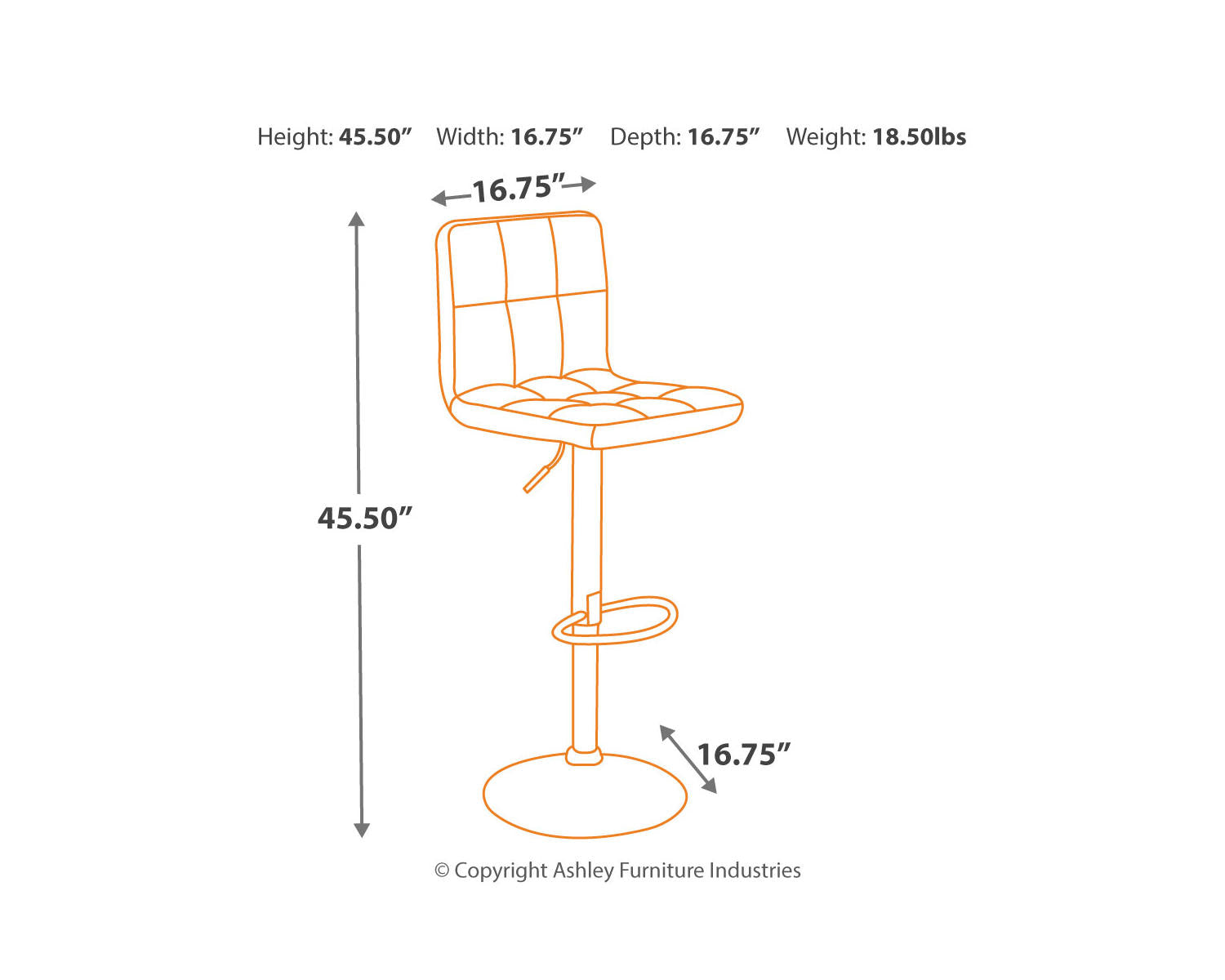 Bellatier Adjustable Height Bar Stool