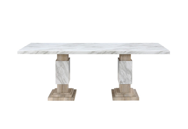 Juego de Comedor Mesa Natural Estilo Mármol con 4 sillas