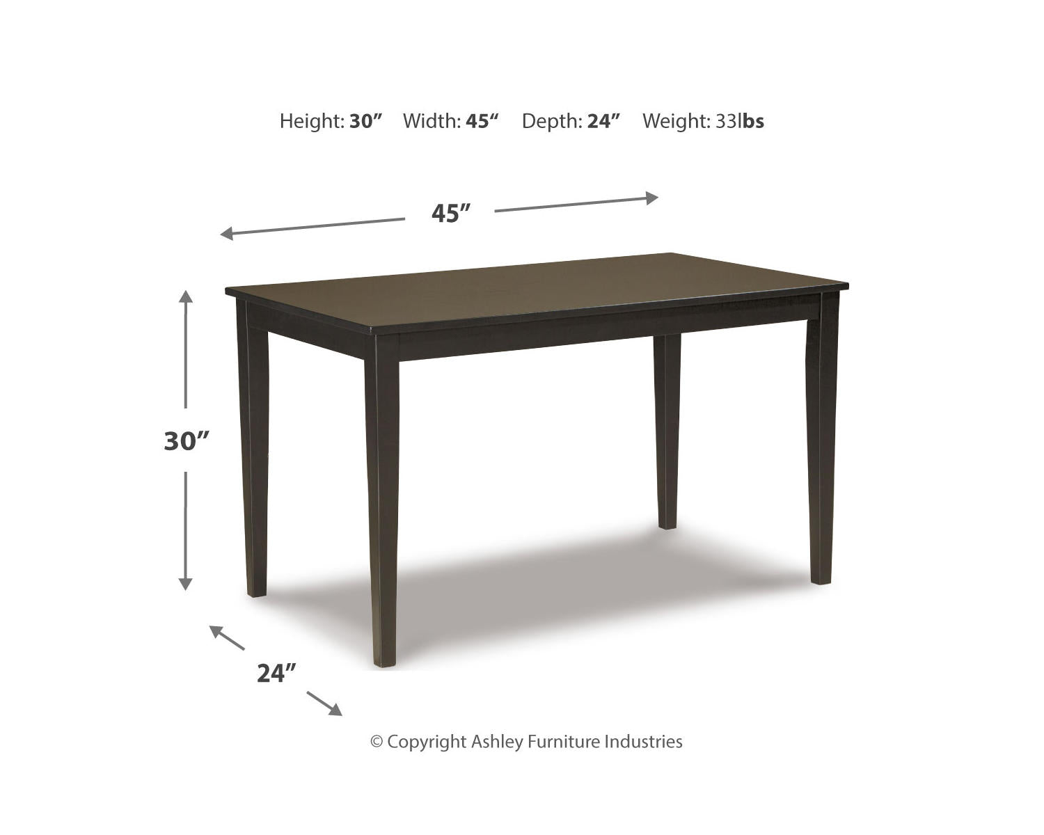 Kimonte Dining Table and 4 Chairs