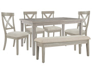 Parellen Dining Table, 2 Chairs and Bench